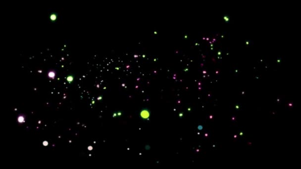 萤火虫与黑暗背景4K动画的蓝色闪烁灯运动图形 关于发光萤火虫的股票影像3D动画 萤火虫的光芒 — 图库视频影像