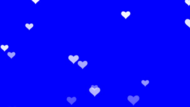 Beautiful Heart Love Blue Matte Screen Background Loop Footage Романтичний — стокове відео