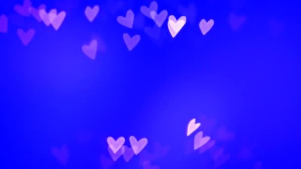 Blue Matte Ekran Arkaplan Döngüsü Ndeki Güzel Kalp Aşk Romantik — Stok video