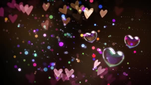 Valentijnsdag Groet Animatie Prachtige Heart Love Achtergrond Naadloze Voet Romantische — Stockvideo