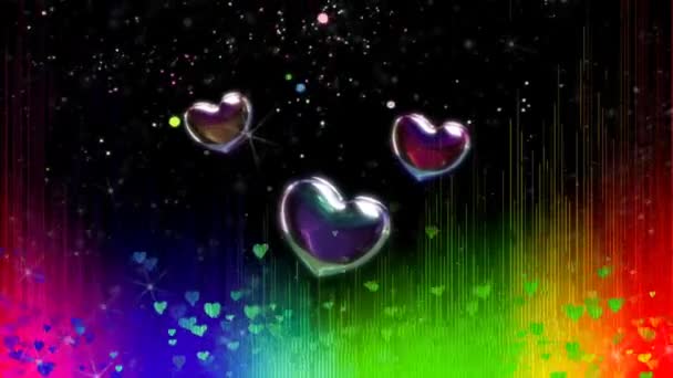 День Святого Валентина Привітання Animation Прекрасний Фон Серця Любові Безшовні — стокове відео