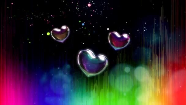 Alla Hjärtans Dag Hälsning Animation Vackra Hjärta Och Kärlek Bakgrund — Stockvideo