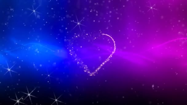 Beau Coeur Amour Sur Fond Coloré Animation Footage Coeurs Volants — Video