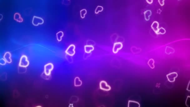 Smukke Hjerte Kærlighed Farverig Baggrund Animation Footage Romantisk Farverige Flyvende – Stock-video