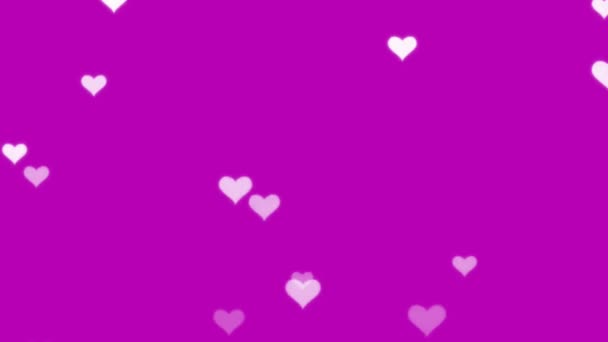 Krásné Srdce Láska Barevném Pozadí Animace Záběry Romantické Barevné Létající — Stock video