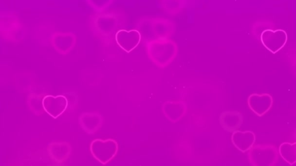 Krásné Srdce Láska Barevném Pozadí Animace Záběry Romantické Barevné Létající — Stock video