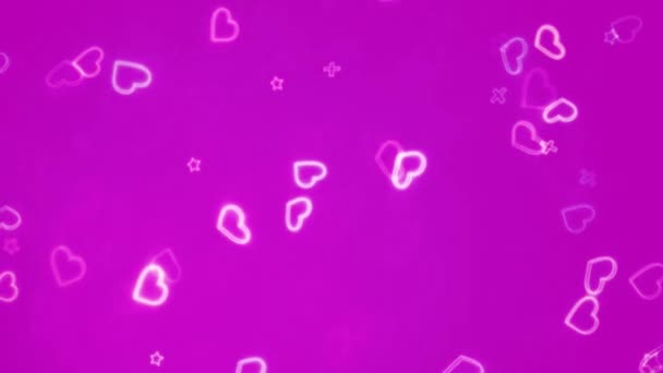 Beautiful Heart Love Colorful Background Animation Footage Romantic Colorful Flying — стоковое видео