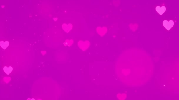 カラフルな背景の美しい心と愛3Dアニメーション映像4K ロマンチックなカラフルなフライングハート ロマンス 記念日の願い バレンタインデーのためのアニメーションの背景 — ストック動画
