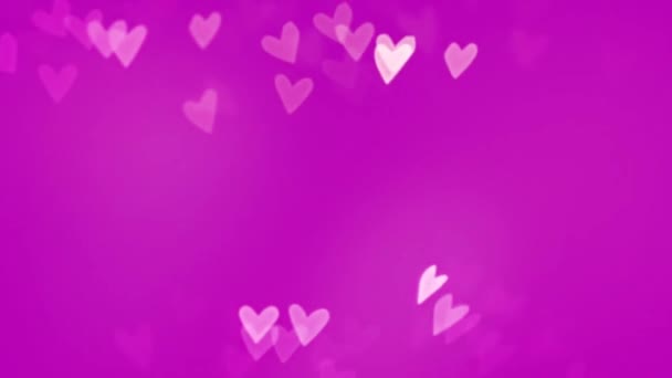 Schöne Herzen Und Liebe Auf Buntem Hintergrund Animation Footage Romantische — Stockvideo