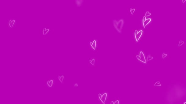 Schöne Herzen Und Liebe Auf Buntem Hintergrund Animation Footage Romantische — Stockvideo