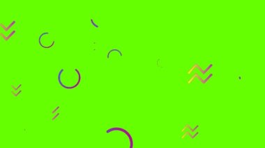 Yeşil Ekran Arkaplan 4K Animasyonunda kusursuz Geometrik desen - Özet geometrik desenli kareler ve pürüzsüz desenler. Grafiksel modern desen.