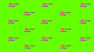 Yeşil Ekran Arkaplan 4K Animasyonunda kusursuz Geometrik desen - Özet geometrik desenli kareler ve pürüzsüz desenler. Grafiksel modern desen.