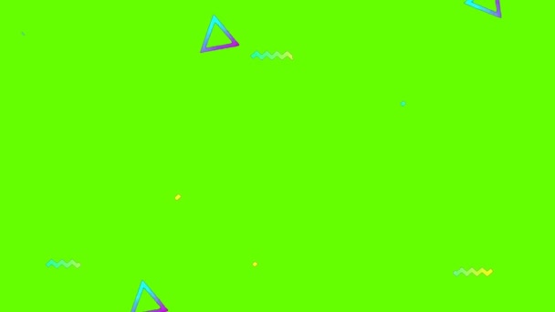 Naadloos Geometrisch Patroon Groen Scherm Achtergrond Animatie Abstracte Geometrische Patroonvierkanten — Stockvideo