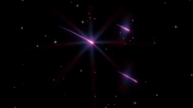 Gökyüzündeki Yıldızlar 'ın 4K animasyon filmi. Kayan Yıldız Kuyrukluyıldızları Uzay Gecesi Gökyüzünden Yağar.