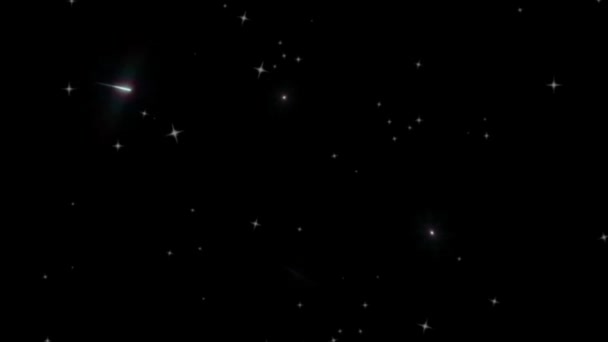 Lövöldöző Csillagok Égen Animation Stock Footage Fénylő Csillag Üstökösök Esik — Stock videók