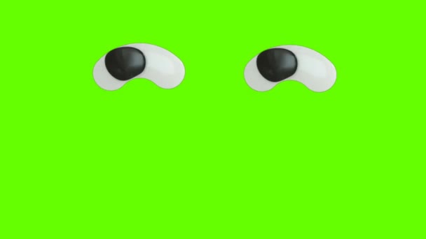 Funny Animation Eyes Balls Reactions Cartoon Eyes Animation Green Screen — Stock Video