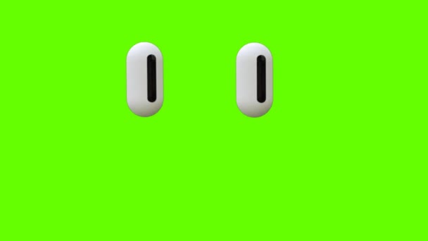 Забавные Реакции Анимации Глазные Яблоки Мультфильм Глаза Анимация Зеленом Экране — стоковое видео