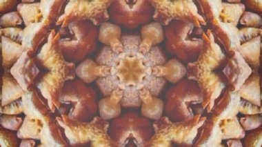 Soyut dairesel hipnotik arkaplan ve spiral arka plan dönerek rastgele kusursuz döngü dokusu oluşturuyor. Çekici Parlak Arkaplan Koridoru. Aydınlatılmış geometrik daire ve küre şekilleri.