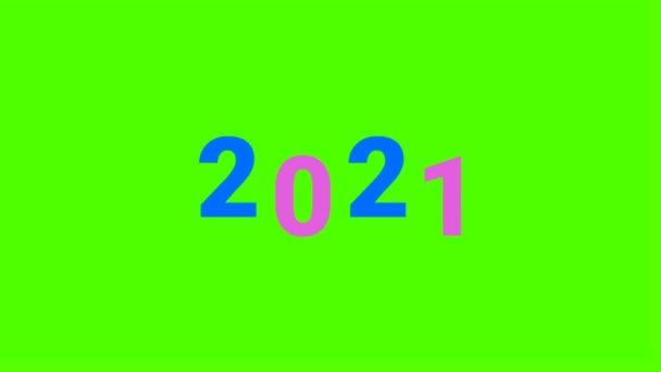 2021 Jaar Textuur Woord Groen Scherm Achtergrond Animatie Stock Beelden — Stockvideo