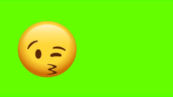 Cartoon Emoji Face Reaction Animation Green Screen Matte Latar Belakang — Stok Video