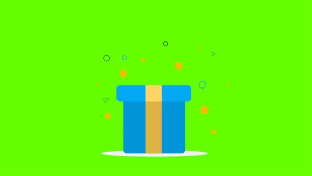 Surprise Gift Box Opening Animation — Stock Video