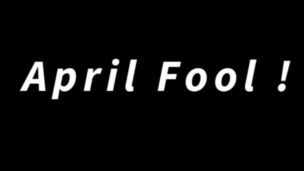 April Fools Day Text Animation Auf Schwarzem Hintergrund Feiertag April — Stockvideo