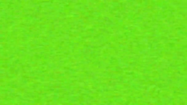 Поганий Сигнал Цифрового Телебачення Статичний Електронний Шум Фоні Зеленого Екрану — стокове відео