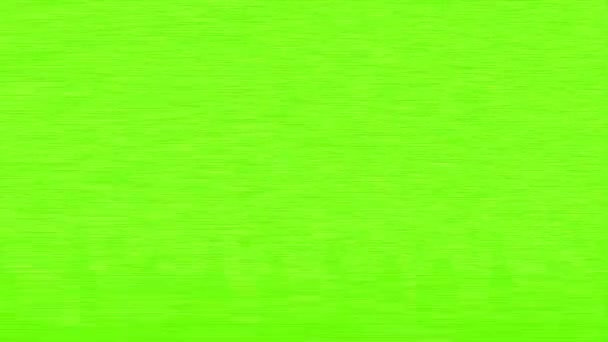 デジタルテレビの信号不良グリーン画面上の静電気ノイズの背景 — ストック動画
