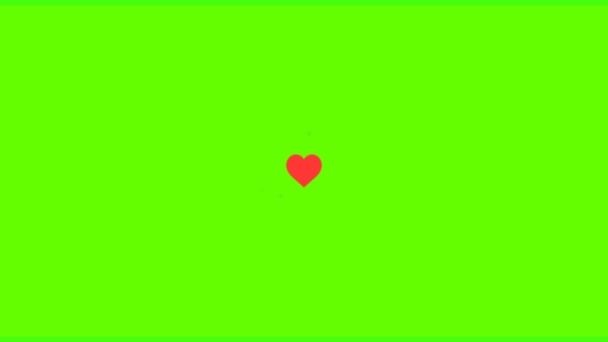 Latar Belakang Beautiful Heart Love Pada Green Screen Matte Rekaman — Stok Video