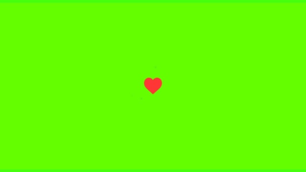 Beautiful Heart Love Background Green Screen Matte Seamless Footage Ρομαντικό — Αρχείο Βίντεο