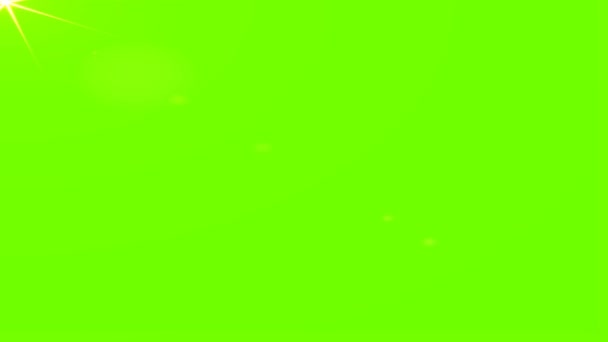 Lente Ottica Solare Effetto Bagliore Isolato Schermo Verde Opaco Sfondo — Video Stock