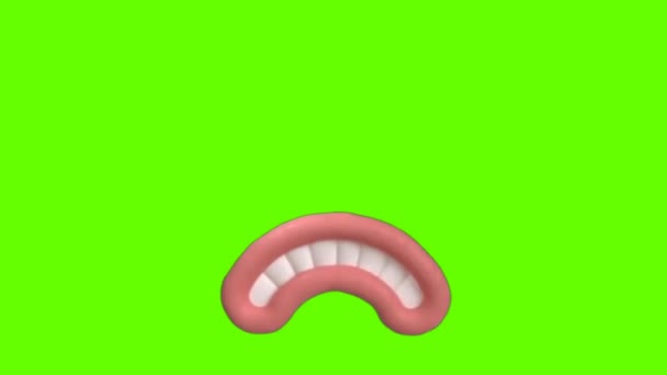 Funny Animation Mount Lips Reactions Cartoon Mouth Lips Animation Green — 비디오