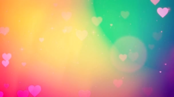 Beautiful Heart Love Colorful Background Seamless Shot Romantic Gliterous Gliterzing — 비디오