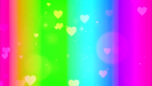 Beautiful Heart Love Colorful Background Seamless Shot Romantic Gliterous Gliterzing — 비디오