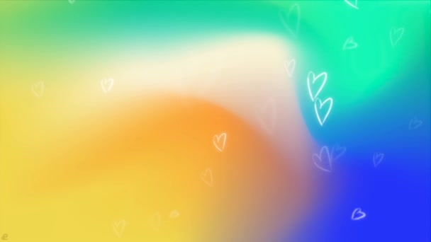 Coração Bonito Amor Fundo Colorido Imagens Sem Costura Romântico Colorido — Vídeo de Stock