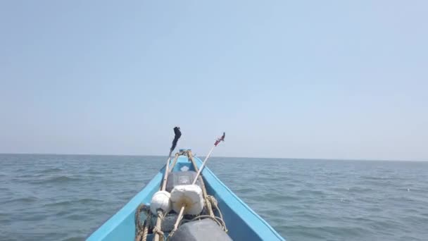 インドの漁師ボート海上国境を横断4K 海上境界 — ストック動画