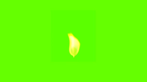 Flamme Feu Bougie Sur Fond Vert Mat Stock Footage — Video