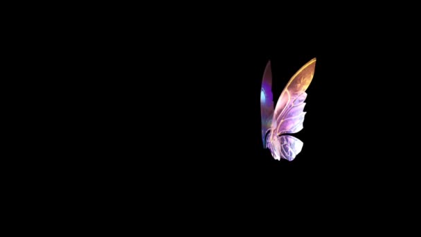 カラフルな蝶の翼の背景4Kアニメーションストック映像 3D蝶ストックビデオ — ストック動画