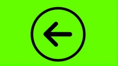 Yeşil Ekran Arkaplanında Yön Oku Sembolü 4K. 