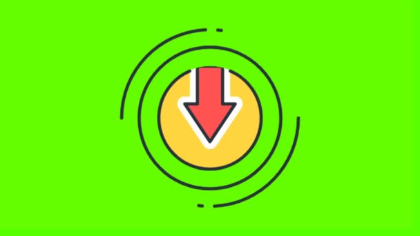 緑の画面で4Kを指す方向矢印シンボル背景 — ストック動画