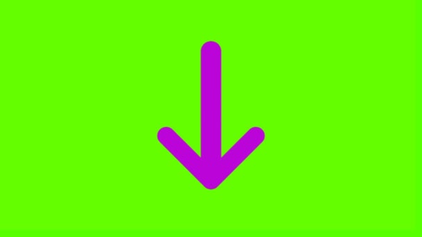 Richtungspfeil Symbol Zeigt Auf Green Screen Backgroud — Stockvideo