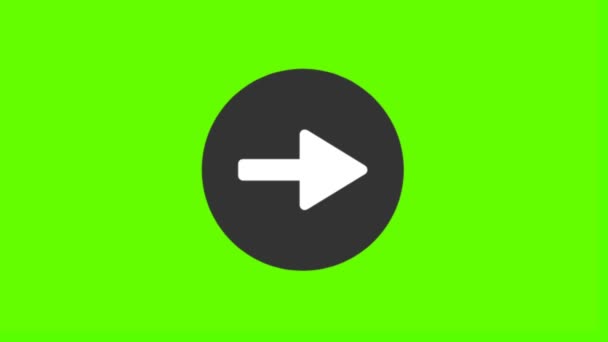 Direction Arrow Symbol Pointing Green Screen Backgroud — Stock Video