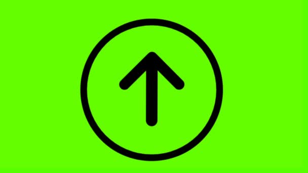 Direction Arrow Symbol Pointing Green Screen Backgroud — Stock Video