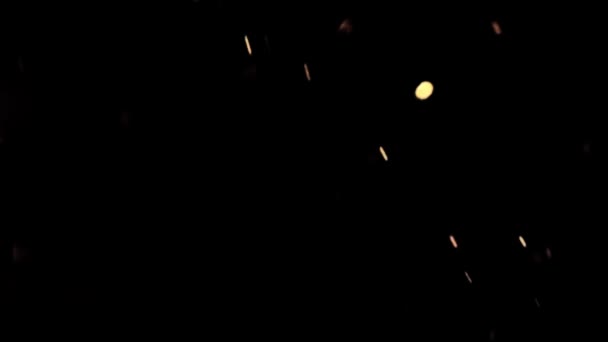 火災火花が黒い背景に粒子を埋め込む Stockフッテージ — ストック動画