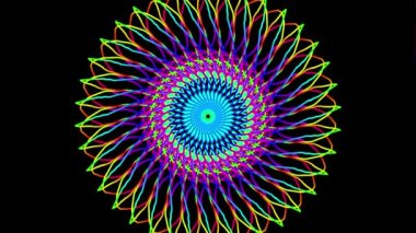 Soyut Dairesel Desen Çizim Arkaplansız Döngü 4K canlandırma stok görüntüleri.