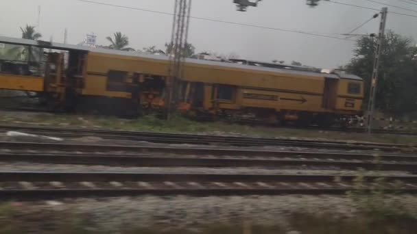 Chennai India Marzo 2021 Indian Train Traveling View Stock Footage — Video Stock