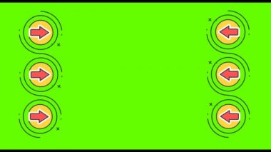 Yeşil Ekran Arkaplanında Yön Oku Sembolü 4K.