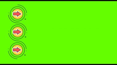 Yeşil Ekran Arkaplanında Yön Oku Sembolü 4K.