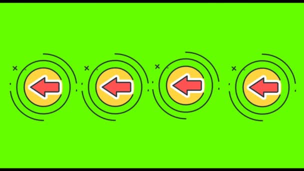 Richtungspfeil Symbol Zeigt Auf Green Screen Hintergrund — Stockvideo