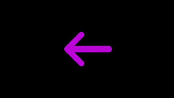 Direzione Freccia Simbolo Indicazione Sfondo Nero Animazione Stock Footage — Video Stock
